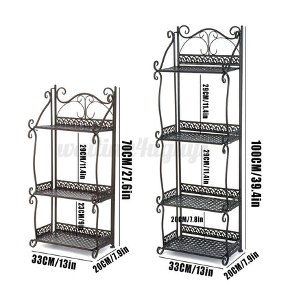 Plant Rack Metal Folding Storage Book Shelf Shoe Stand Office Living Room UK