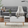 Wooden Coffee Table Lift Top Living Room Reception Table w/ Storage Compartment