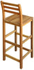 Set of 2 Breakfast Bar Stools Vintage Solid Acacia Wood High Counter Chairs