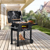 Portable Larget BBQ Charcoal Grill Barbecue Smoker W/ Side Table Outdoor