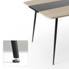 Mondeer Dining Table with Adjustable Pads Mental Legs for 4-6 Persons Oak&Black