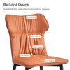 2Pcs Faux Leather Chairs High Backrest Metal Legs Dining Room Chair Orange