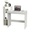 White Large Computer Desk With Bookcase Shelves Workstation Home Office PC Table