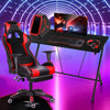 42.5” Gaming Desk Computer Table Ergonomic Carbon Fiber Metal Racing Home Office