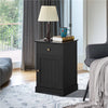 Black Bedside Table with Drawer&Door Bedside Cabinet Nightstand for Living Room