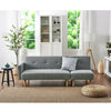 2 Seater Corner Sofa Bed Armchair Recliner Sofabed with Footstool Furniture