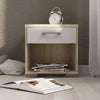 Homeline Modern 1 Drawer Bedside Cabinet / White Gloss Small Bedroom Side Table