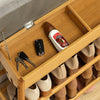 Wooden Shoe Cabinet Storage Bench Footwear Rack Soft Seat Shoes Stool Hallway