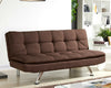 Padded Sofa Bed Fabric 3 Seater Padded Sofabed Suite Chrome Legs Cube Design New