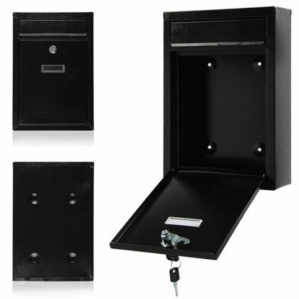 Steel Lockable Wall Mounted Letter Postbox Letter Box Post Mail Box Mailbox