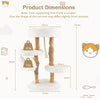 Wood Cat Tree Multi-Layer Cat Climbing Activity Center with Scratching Posts