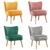 Velvet Fabric Scallop Back Chair Lounge Occasional Accent Sofa Armchair 5 Styles