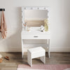 LED Dressing Mirror Makeup Table White Bedroom Vanity Unit Set with Stool Drawer