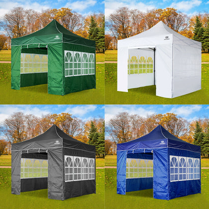 Heavy Duty Steel Frame Gazebo w/Sides Waterproof Party Tent Marquee 3x3m 3 Color