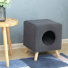 2 In 1 Cat Ottoman Side Chair Stool Footstool With Pet House Condo Space Saving