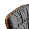 Set of 2 Dining Chair Grey Faux Leather Double Layer Padded Seat Dining Room New