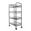 Kitchen Storage Cart Household living room 4 Tier Utility Cart With Hook Black