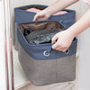 3/6Pcs Storage Baskets Foldable Linen Fabric w/ Handle Toy Clothes Organizer Box