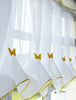 Butterfly Voile Curtain With Matching Piping - Kitchen Blind - Cafe Net Curtains