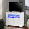 86cm High Gloss Corner TV Stand Cabinet with RGB LED Lights Entertainment Unit