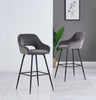 2X Bar Stools Fabric Breakfast Chairs Padded Seat Metal Leg Black Dining Kitchen