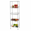 5 Tier Chrome Wire Shelving Baskets Kitchen Storage Organiser Unit Rack Holder