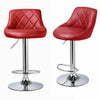 2* Bar Stools PU Faux Leather Swivel Gas Lift Kitchen Breakfast Pub Red