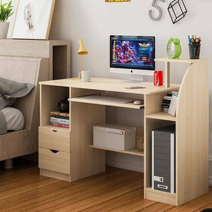 Modern Computer Desk with Drawers Shelf Study PC Table Home Office Workstation