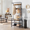 Industrial Coat Rack Stand Hall Tree with Shelves&Hooks Entryway Hallway Bedroom