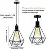 Industrial Geometric Ceiling Pendant Light Easy Fit Metal Cage Pendant Fixture