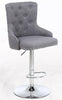 Set of 2 Grey Linen Button Detail Premium Monteray swivel Bar Stools (GREY)