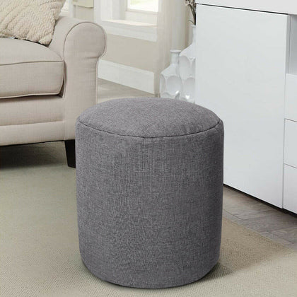Bean Bag Stool Footstool Linen Fabric Pouffe Foot Rest Living Room Bedroom Seat