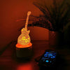 3D LED Guitar Night Light & Bluetooth Speaker, Acrylic, 5 Colour Lights