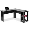 L-shaped Computer Desk Corner PC Table Study Workstation Home Office Table Black