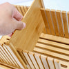 Bamboo Bread Slicer Loaf Cutting Guide Board Adjustable & Foldable w/ Crumb Tray