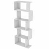 Wood Bookcase Bookshelf S Shape 5 Tier Shelves Free Standing Shelving Storage