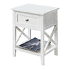 White Bedside Tables with Drawer Nightstand Cabinet InDoor Furniture Storage