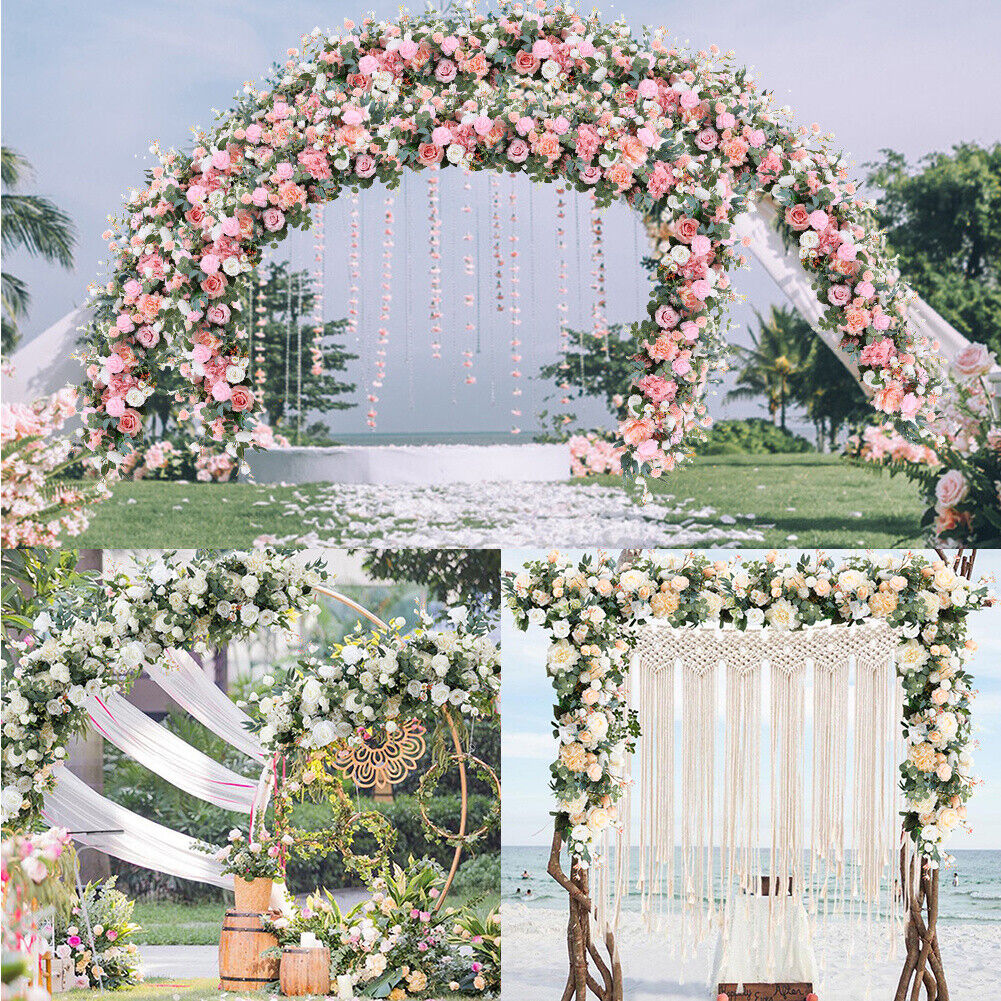 100/50cm Artificial Fake Rose Flower Row Wedding Arch Stage Wall Party DIY Decor