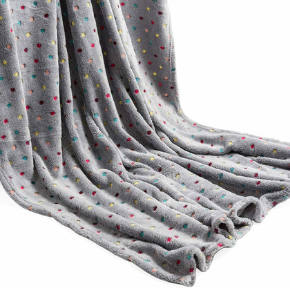 Highliving Soft Fleece Blanket Throw Warm Thick Sofa Bed Polka Dot 150 x 200