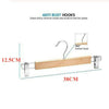 5/10/15PCS Wooden Trouser, Skirt Hangers With Clips, Coat Clothes Hangers UK