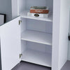 Modern White Tall Display Cabinet Cupboard Sideboard Unit RGB LED Living Room