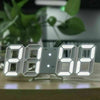 3D Digital Wall Clock LED Display USB Powered Alarm Clock Brightness Auto Dimmer