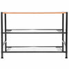 3 Tier Wooden Shoes Bench Shoe Rack Footwear Storage Metal Shelf Organizer Stand