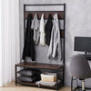 Industrial Steel Clothes Rail Rack Stand Rustic Wood Retro Vintage Garment 180cm