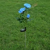 3 LED Solar Power Rose Flower Stake Lights Outdoor Garden Path Luminous Lamps
