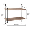 Ajustable Length Floating Shelves Wall Mount Unit with Timber Board Metal Frame