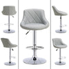 4x MADRID Faux Leather Bar Stools Gas Lift Home Kitchen Breakfast Chairs Grey