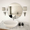 Frameless Round Wall Mounted Mirror Living Room Bathroom Hallway 60cm Glass Unit