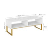 TV Cabinet Wooden TV Stand TV Console Table Centre Table with 2 Open Shelf White