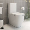 Close Coupled Bathroom Toilet Modern White Square Ceramic Soft Close Seat WC Pan